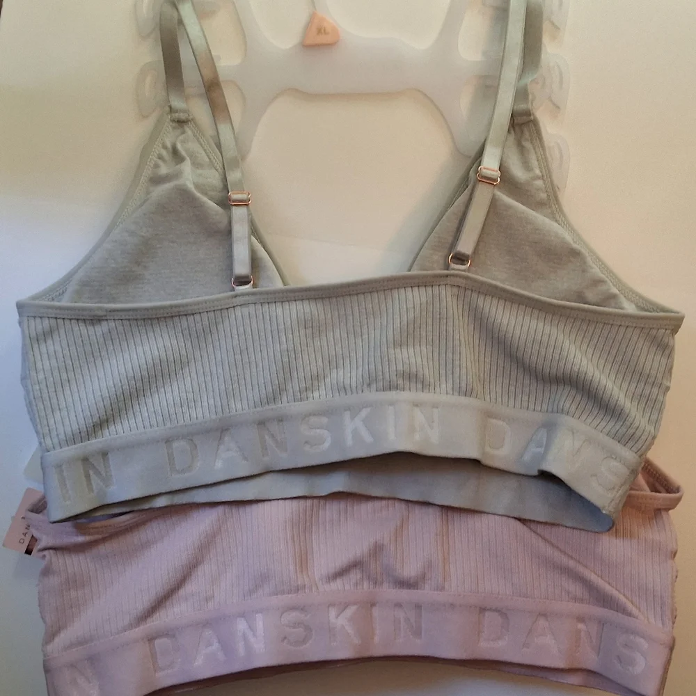 Danskin Ribbed Bralette Set - Gray and Pink - Picture 4 of 5